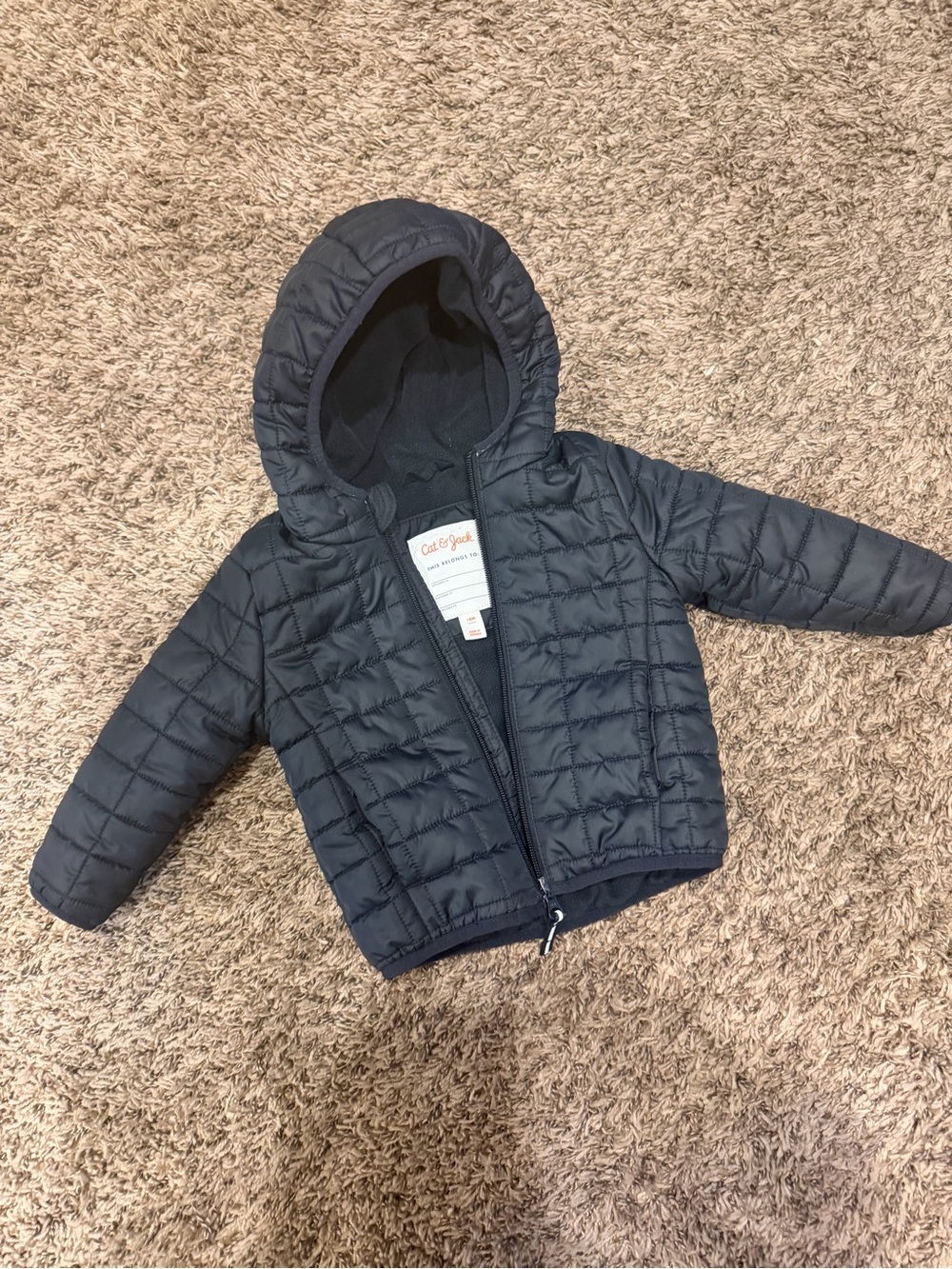 Cat & Jack Navy Hooded Puffer Jacket for Kids